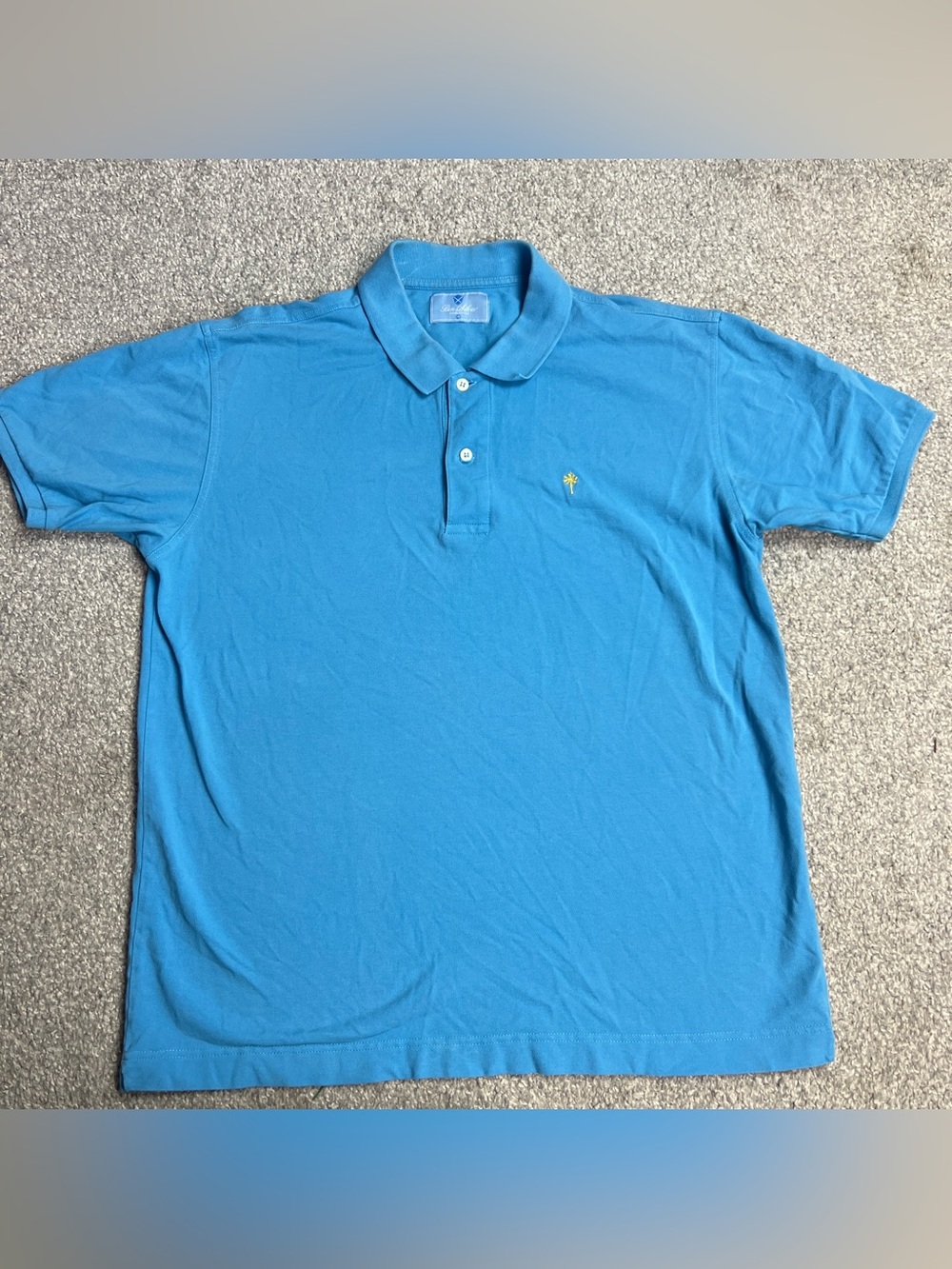 Ben Silver Charleston Polo Shirt Mens Large Blue Pique Cotton Palmetto Preppy